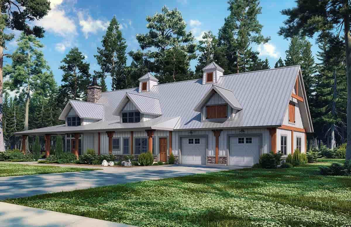 Barndominium, Craftsman, Farmhouse, Traditional House Plan 43266 with 3 Beds, 3 Baths, 2 Car Garage Picture 1