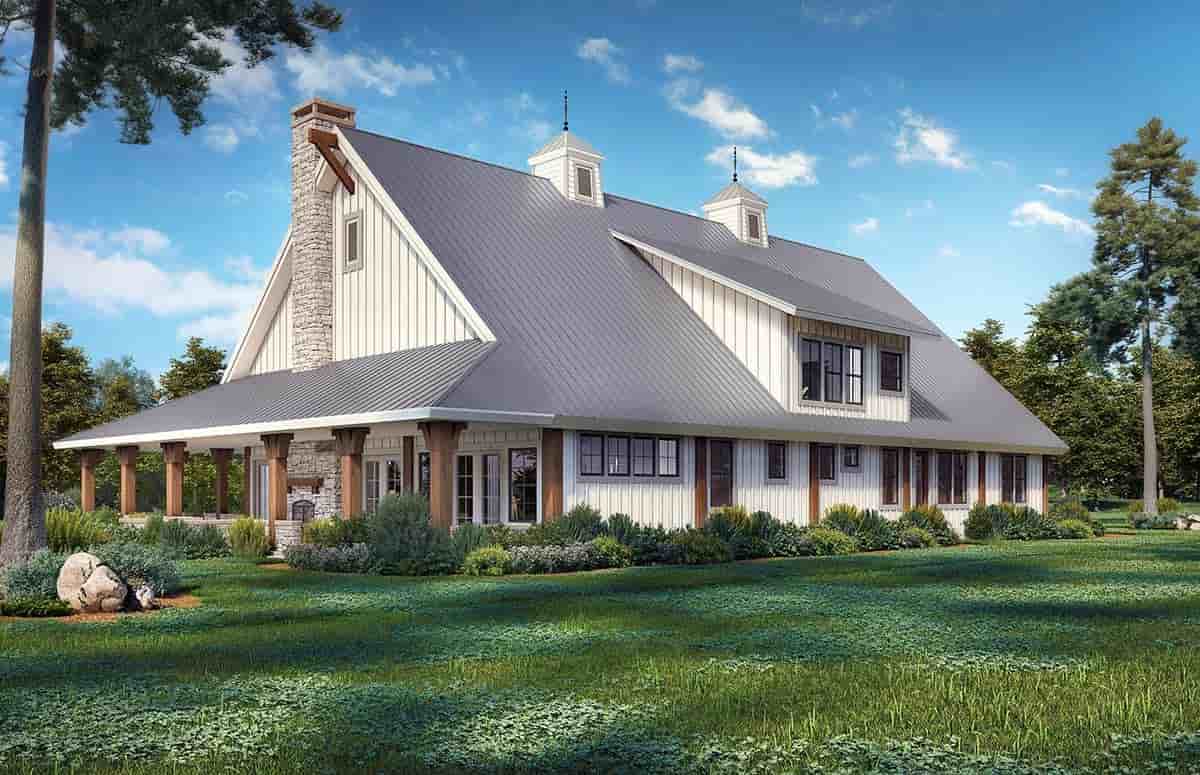 Barndominium, Farmhouse, Traditional House Plan 43267 with 3 Beds, 3 Baths, 2 Car Garage Picture 1