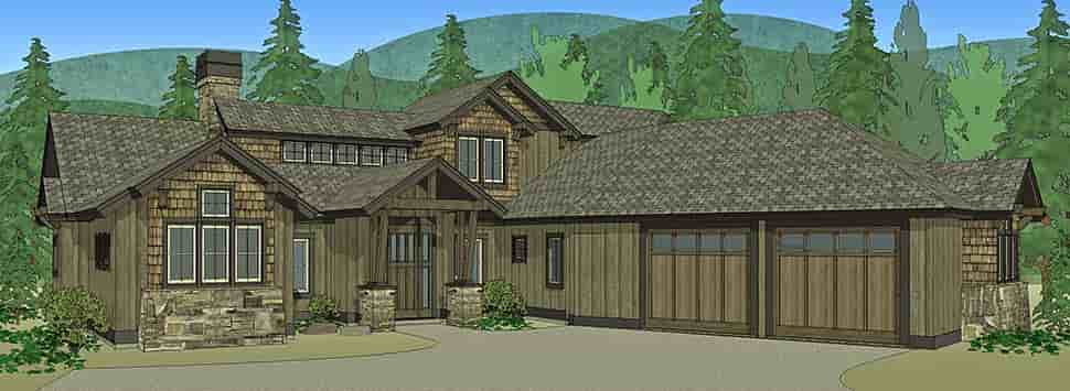 Country, Craftsman House Plan 43302 with 3 Beds, 4 Baths, 2 Car Garage Picture 1