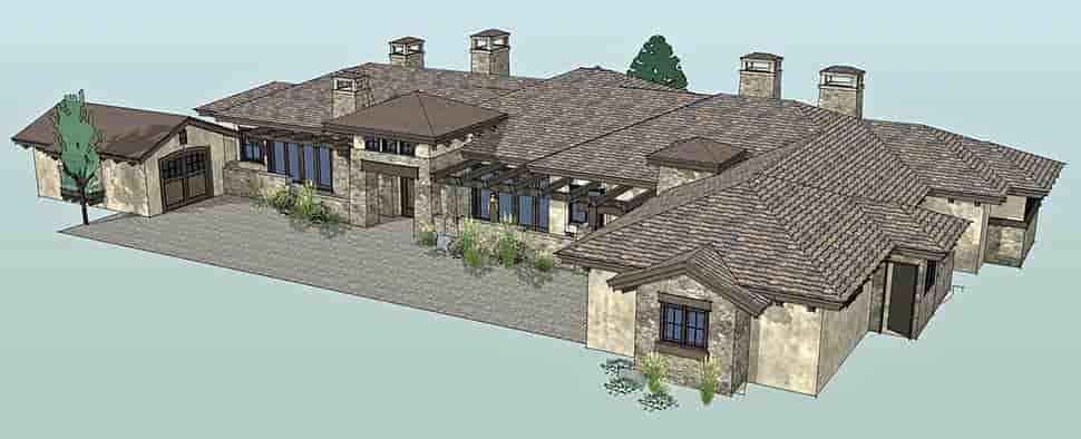 Tuscan House Plan 43309 with 3 Beds, 4 Baths, 3 Car Garage Picture 1