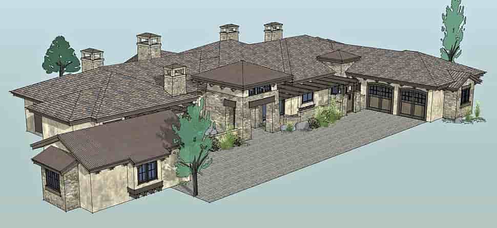 Tuscan House Plan 43309 with 3 Beds, 4 Baths, 3 Car Garage Picture 3