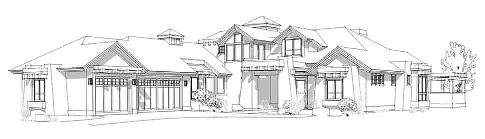 Bungalow, Contemporary House Plan 43313 with 4 Beds, 4 Baths, 3 Car Garage Picture 1