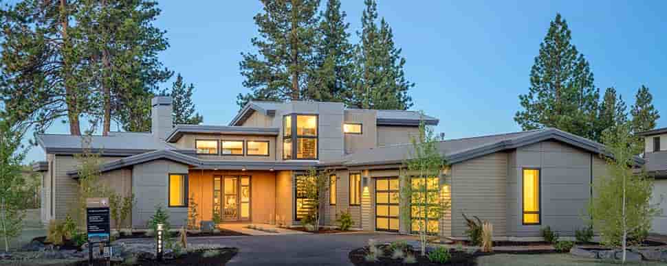 Contemporary, Modern House Plan 43315 with 5 Beds, 4 Baths, 2 Car Garage Picture 1