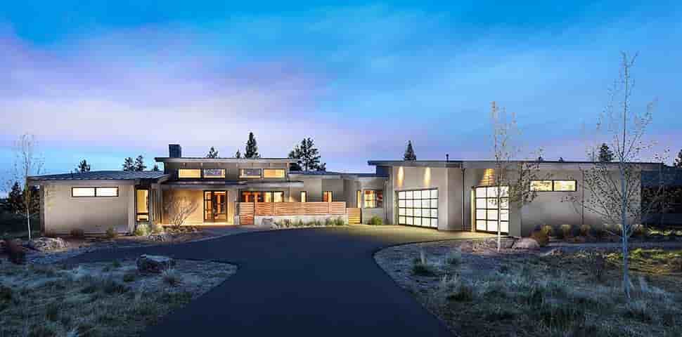 Contemporary, Modern House Plan 43322 with 3 Beds, 4 Baths, 3 Car Garage Picture 1