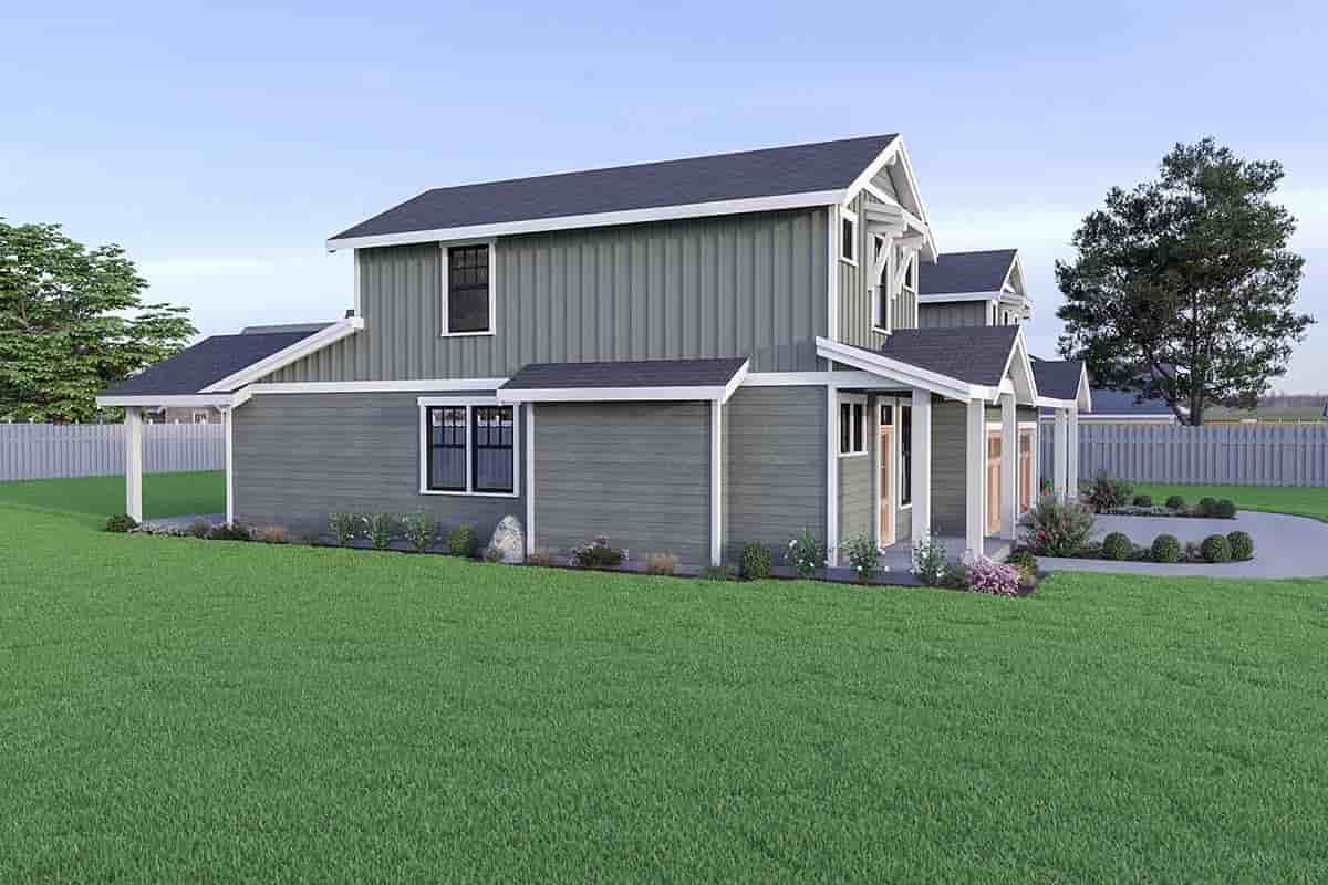Craftsman Multi-Family Plan 43602 with 3 Beds, 3 Baths, 1 Car Garage Picture 1