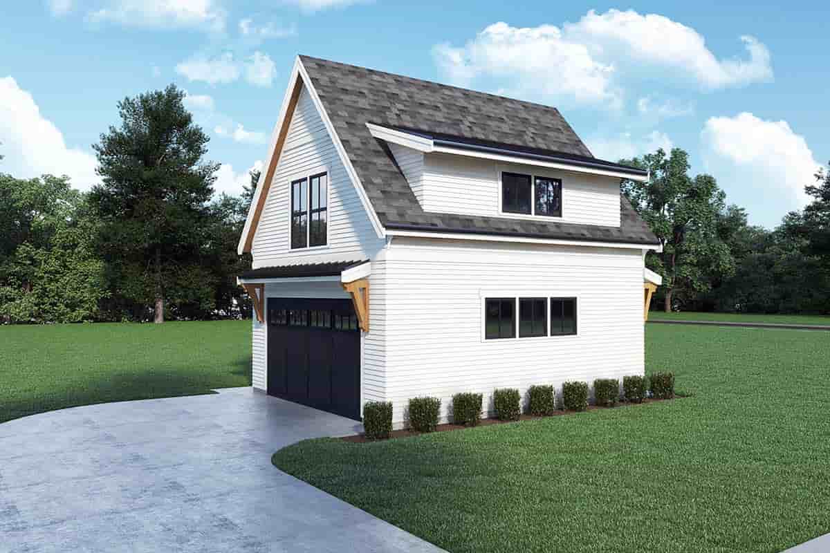 Farmhouse, Ranch, Traditional 2 Car Garage Plan 43652 with 1 Beds, 1 Baths Picture 1
