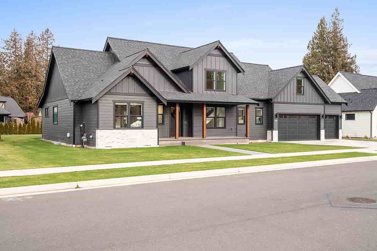 Contemporary, Farmhouse House Plan 43667 with 3 Beds, 3 Baths, 3 Car Garage Picture 2
