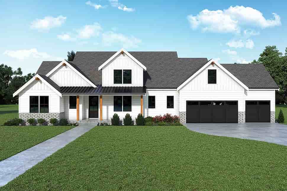 Contemporary, Farmhouse House Plan 43667 with 3 Beds, 3 Baths, 3 Car Garage Picture 37