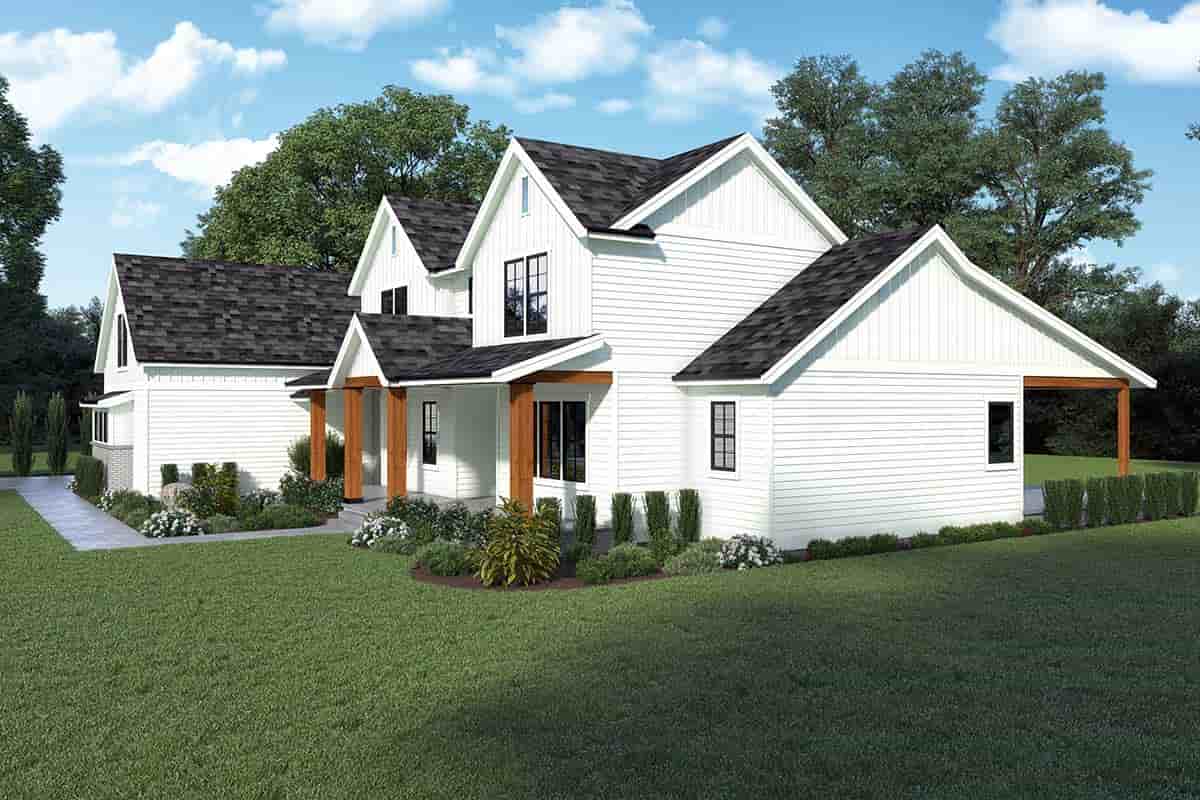 Farmhouse House Plan 43668 with 4 Beds, 4 Baths, 3 Car Garage Picture 1