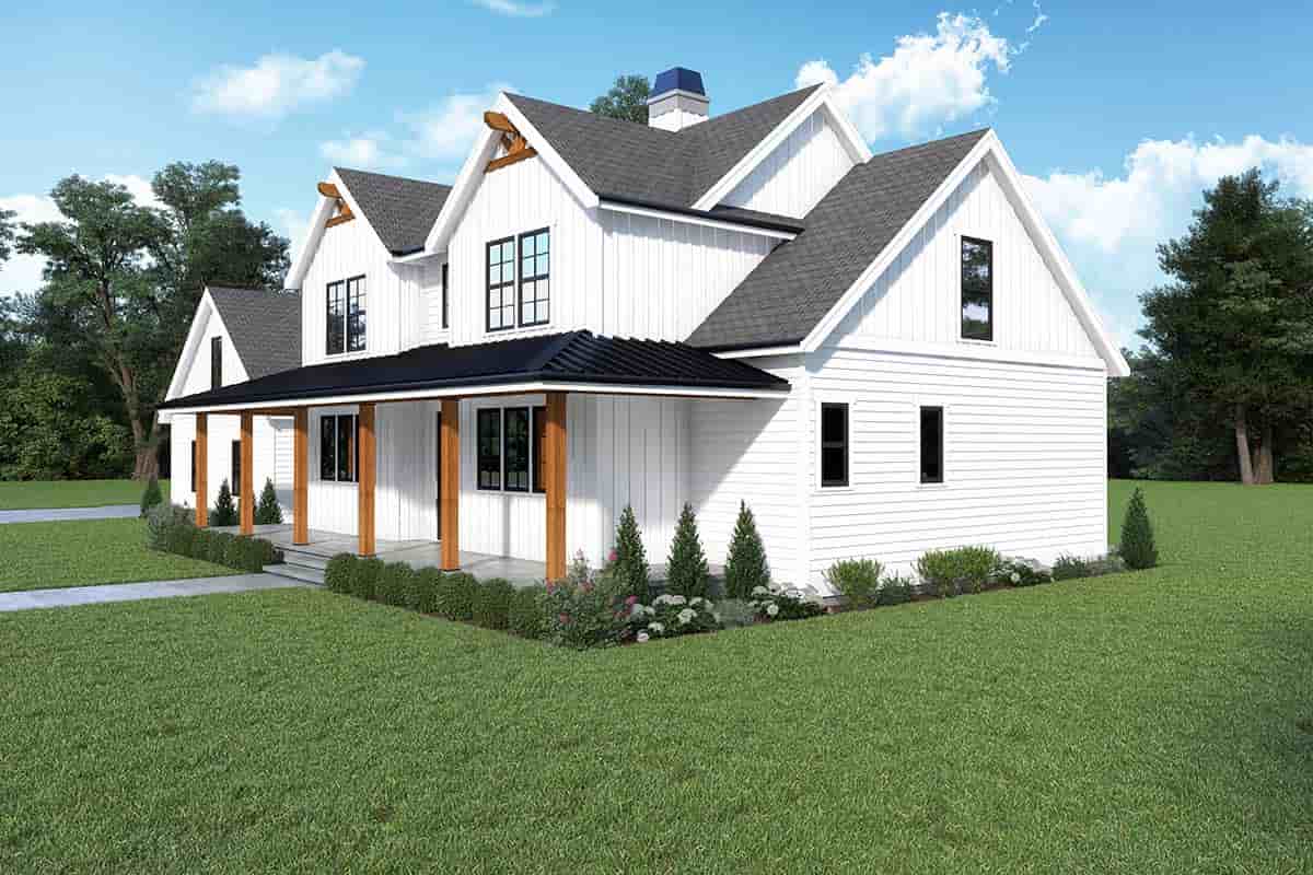 Farmhouse House Plan 43669 with 4 Beds, 3 Baths, 2 Car Garage Picture 1