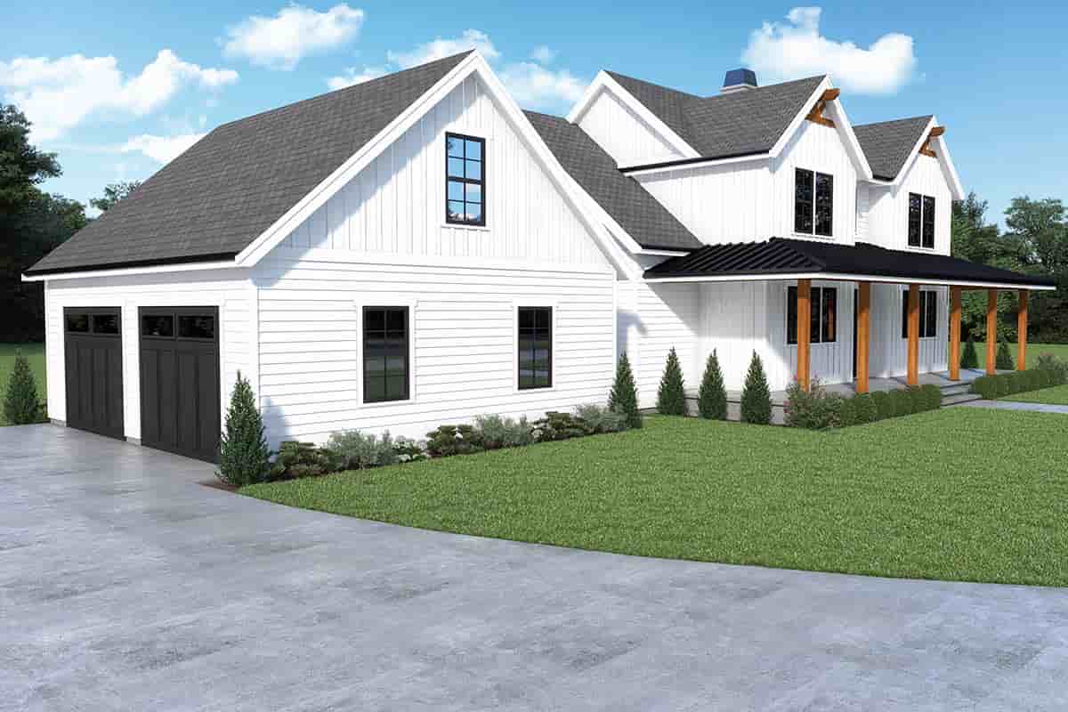 Farmhouse House Plan 43669 with 4 Beds, 3 Baths, 2 Car Garage Picture 2