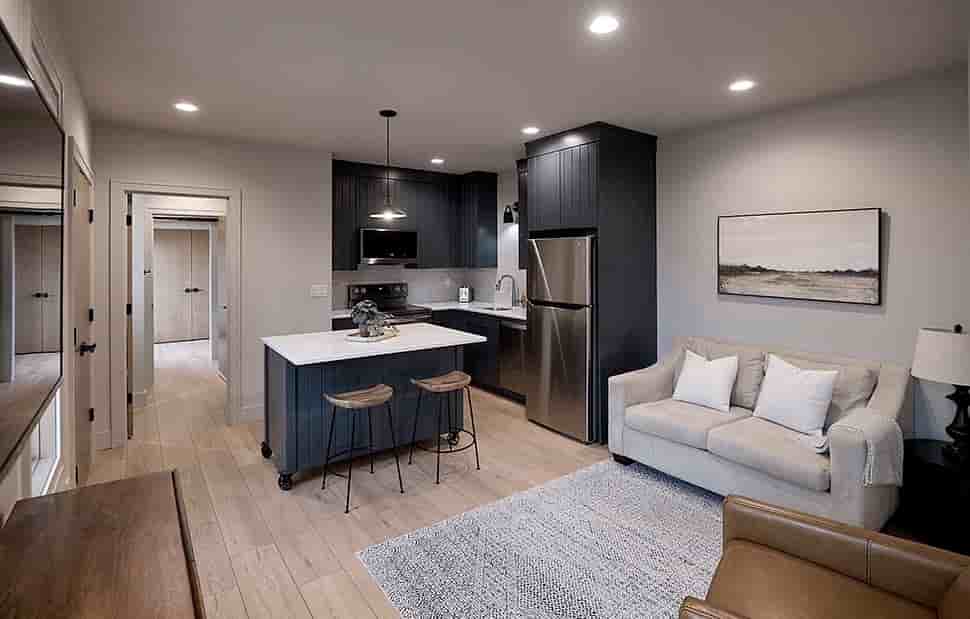 Craftsman, Farmhouse Garage-Living Plan 43675 with 1 Beds, 2 Baths, 2 Car Garage Picture 6