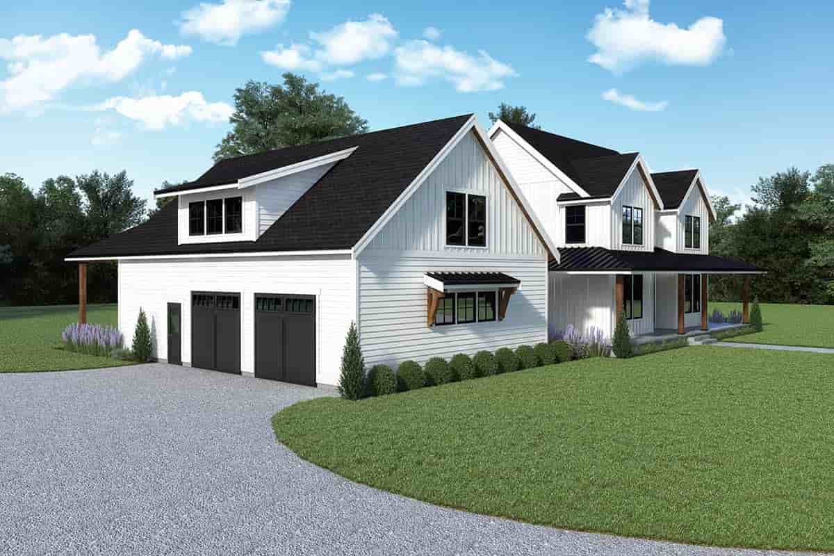 Farmhouse, Traditional House Plan 43688 with 3 Beds, 4 Baths, 2 Car Garage Picture 2