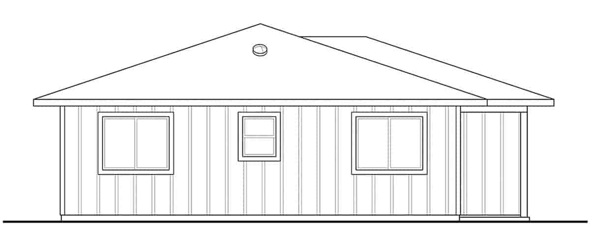 Bungalow, Cabin, Cottage, Prairie, Traditional House Plan 43752 with 2 Beds, 2 Baths, 1 Car Garage Picture 2