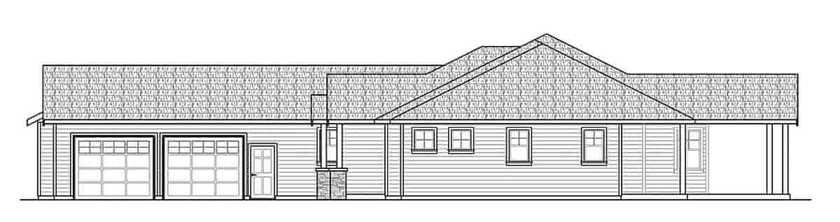Craftsman, Ranch House Plan 43759 with 4 Beds, 4 Baths, 2 Car Garage Picture 1