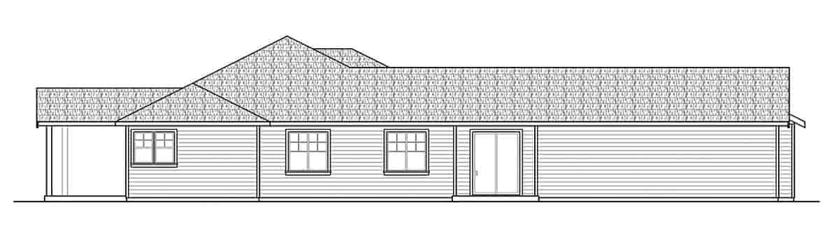 Craftsman, Ranch House Plan 43759 with 4 Beds, 4 Baths, 2 Car Garage Picture 2