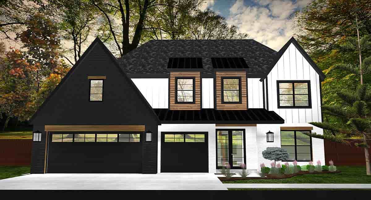 Craftsman, Farmhouse House Plan 43801 with 3 Beds, 3 Baths, 3 Car Garage Picture 1