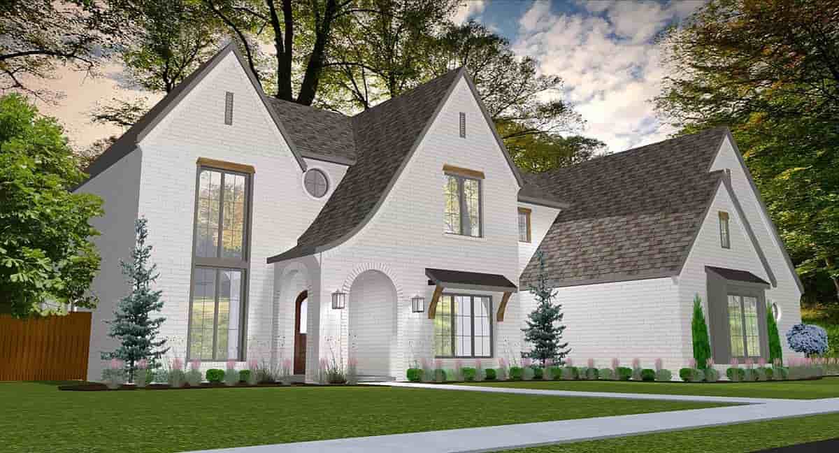 Traditional, Tudor House Plan 43804 with 4 Beds, 4 Baths, 3 Car Garage Picture 1