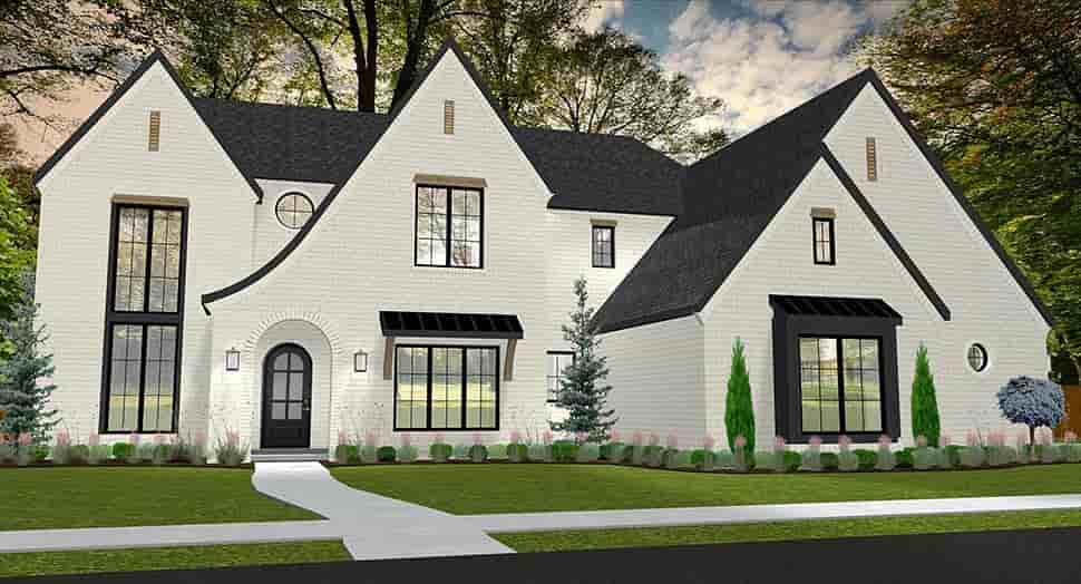 Traditional, Tudor House Plan 43804 with 4 Beds, 4 Baths, 3 Car Garage Picture 2