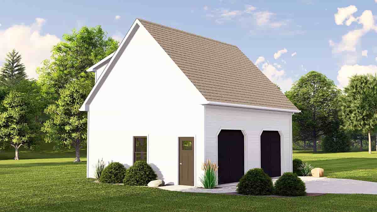 Country, Traditional Garage-Living Plan 43901, 2 Car Garage Picture 2
