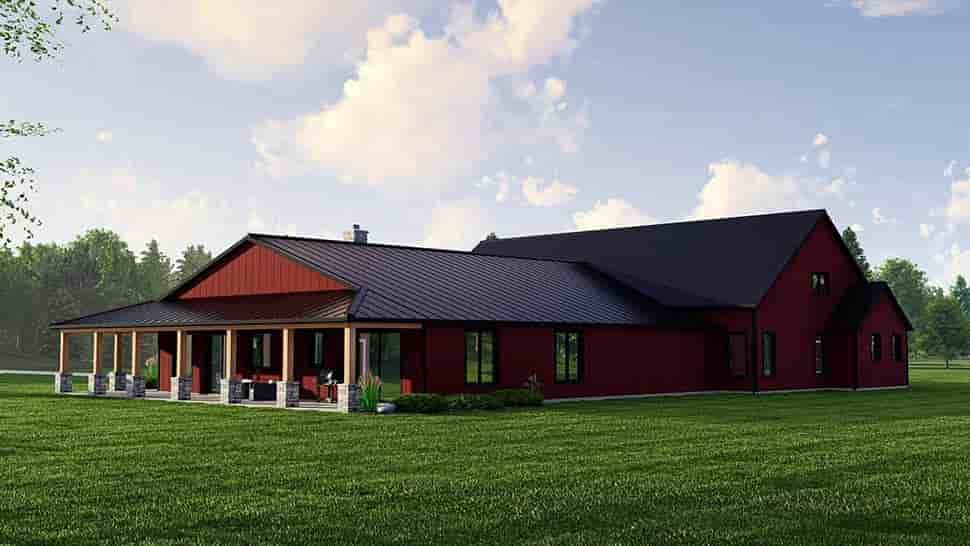 Barndominium, Country Multi-Family Plan 43903 with 5 Beds, 5 Baths, 2 Car Garage Picture 3