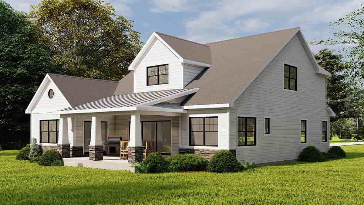 Bungalow, Country, Craftsman, Traditional House Plan 43906 with 3 Beds, 3 Baths, 2 Car Garage Picture 2