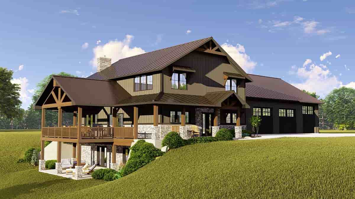Barndominium House Plan 43909 with 3 Beds, 4 Baths, 3 Car Garage Picture 2