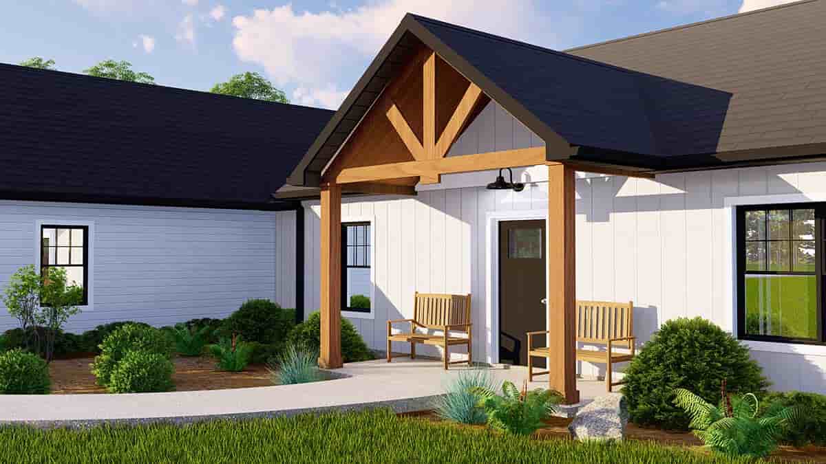 Country, Ranch House Plan 43910 with 3 Beds, 3 Baths, 3 Car Garage Picture 1