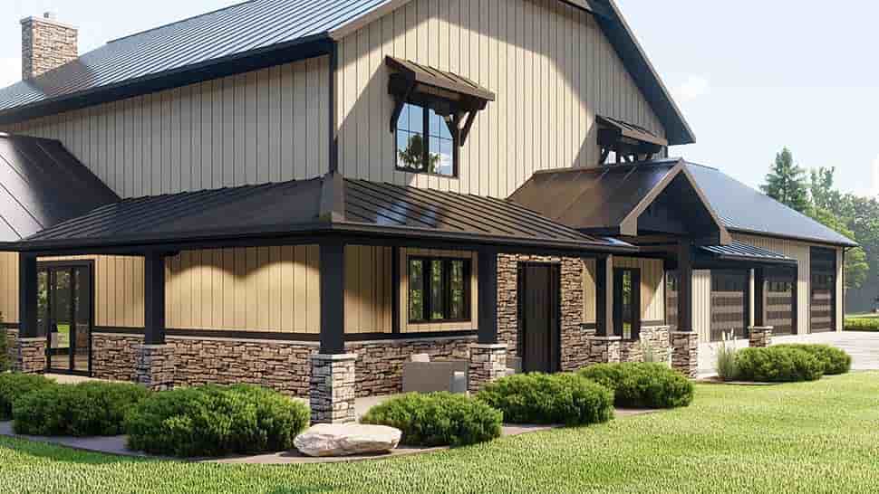 Barndominium House Plan 43923 with 3 Beds, 5 Baths, 4 Car Garage Picture 3