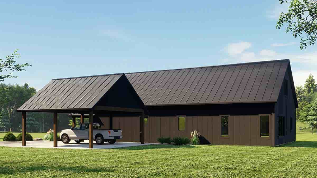 Barndominium, Country House Plan 43934 with 3 Beds, 2 Baths, 2 Car Garage Picture 1