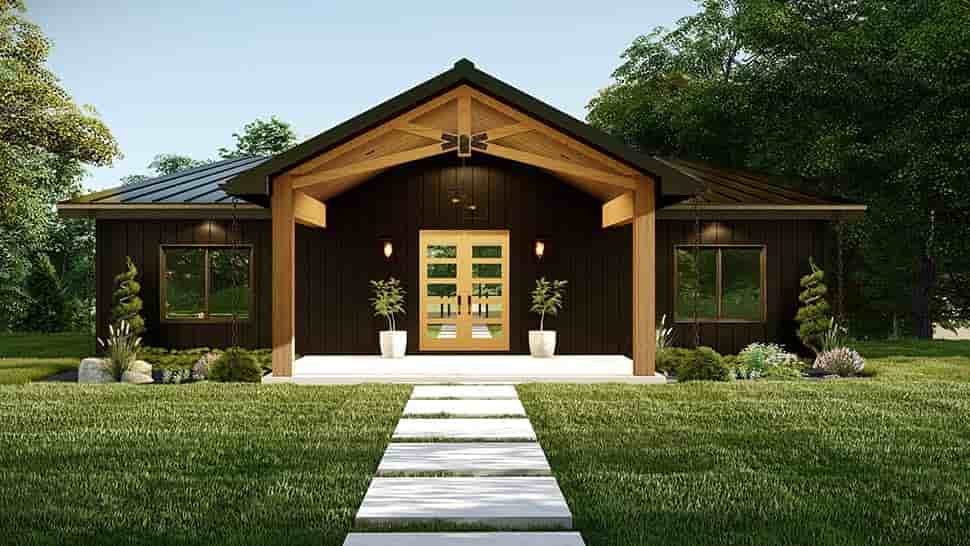 Contemporary, Modern House Plan 43939 with 2 Beds, 2 Baths Picture 2