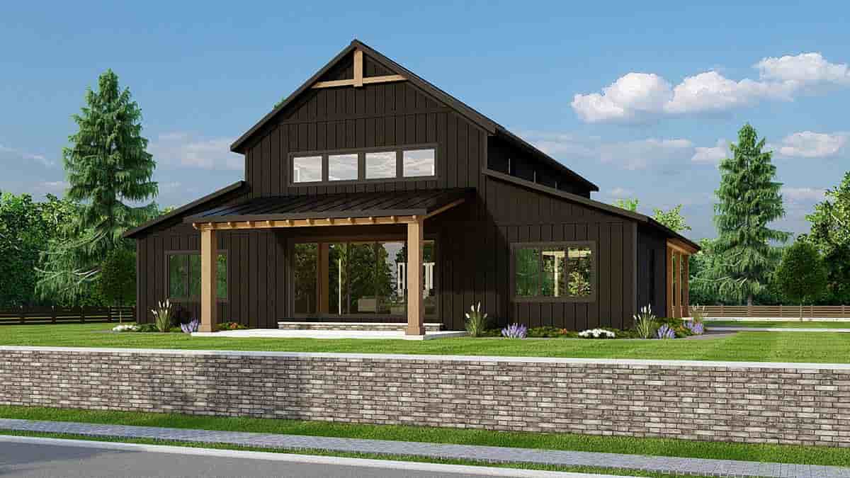 Barndominium, Country, Farmhouse House Plan 43944 with 3 Beds, 3 Baths, 2 Car Garage Picture 2