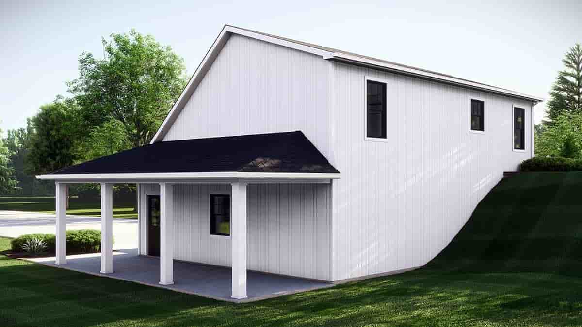 Country, Farmhouse Garage-Living Plan 43949 with 2 Beds, 2 Baths, 3 Car Garage Picture 1