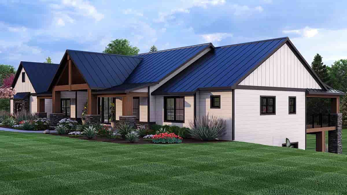 Country, Craftsman, Ranch House Plan 43960 with 3 Beds, 4 Baths, 3 Car Garage Picture 1