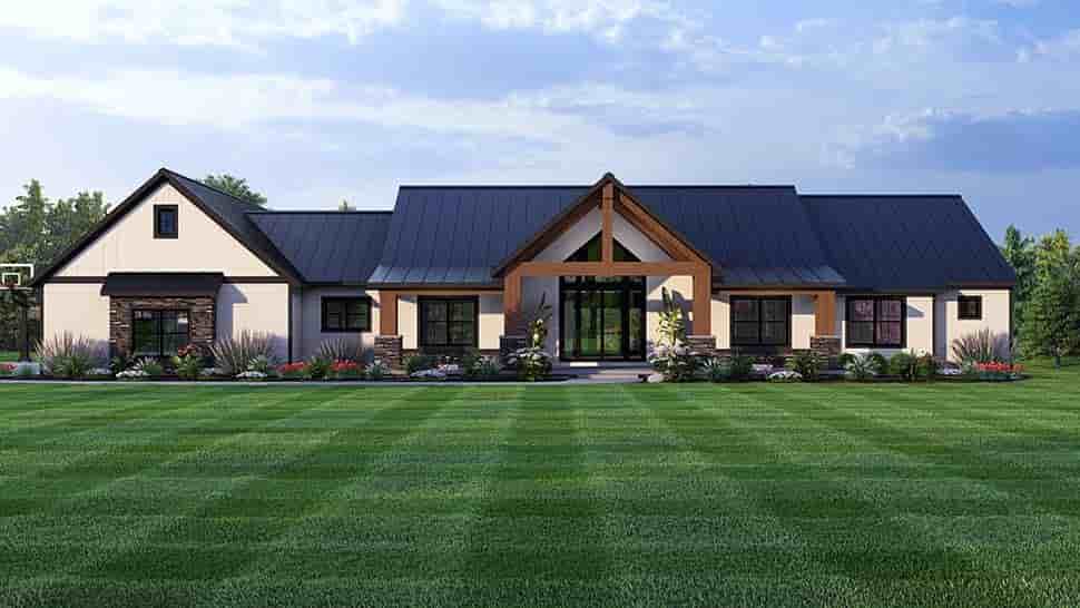Country, Craftsman, Ranch House Plan 43960 with 3 Beds, 4 Baths, 3 Car Garage Picture 3