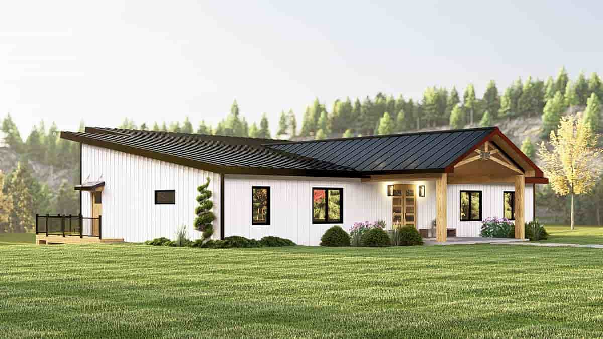 Contemporary, Modern House Plan 43981 with 3 Beds, 2 Baths Picture 2