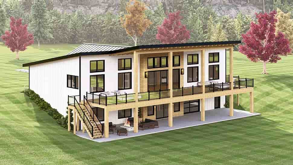 Contemporary, Modern House Plan 43981 with 3 Beds, 2 Baths Picture 7
