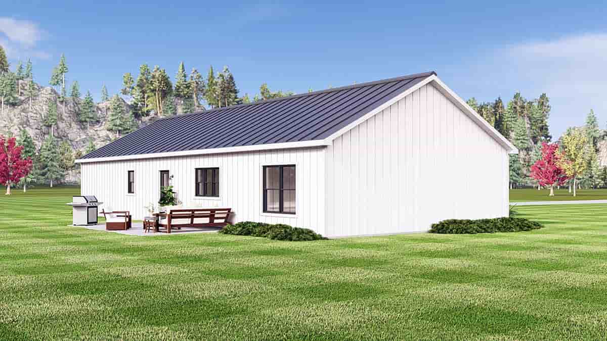 Country, Prairie, Traditional House Plan 43998 with 2 Beds, 2 Baths, 1 Car Garage Picture 2