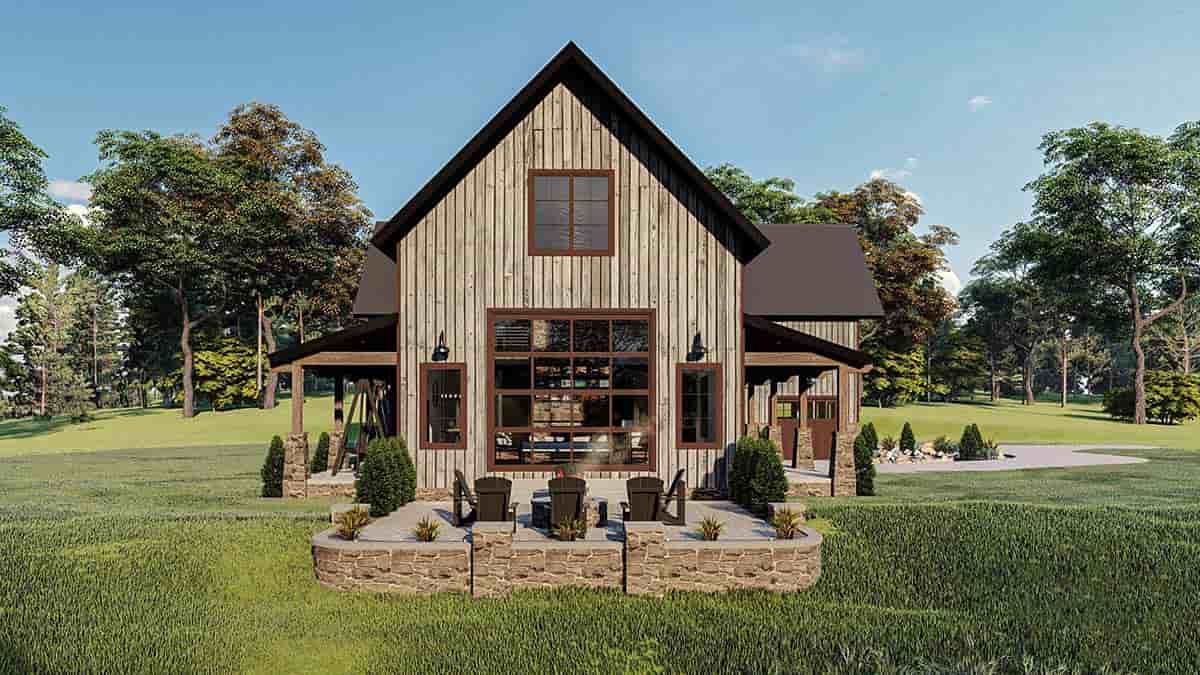 Farmhouse House Plan 44196 with 4 Beds, 4 Baths, 3 Car Garage Picture 2