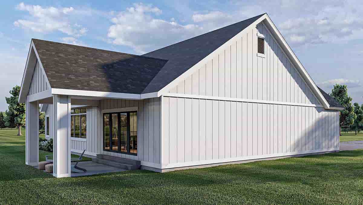Farmhouse, Ranch, Traditional House Plan 44200 with 3 Beds, 2 Baths, 2 Car Garage Picture 2