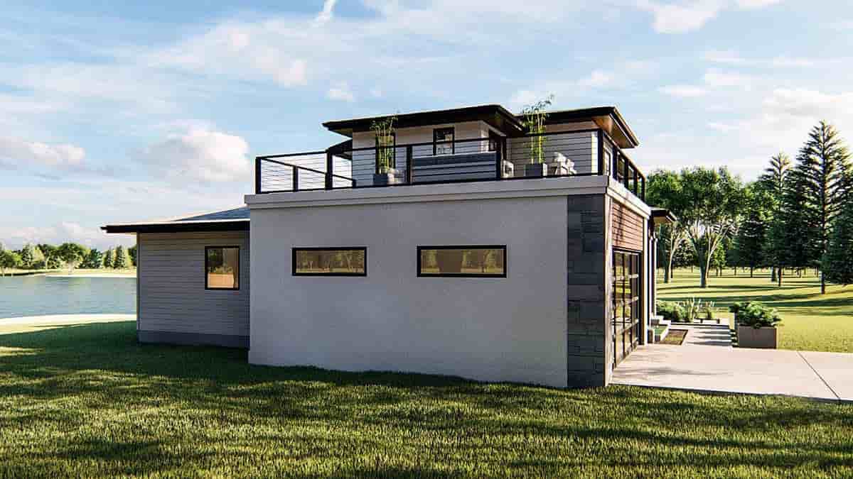 Contemporary, Modern House Plan 44207 with 4 Beds, 3 Baths, 2 Car Garage Picture 2
