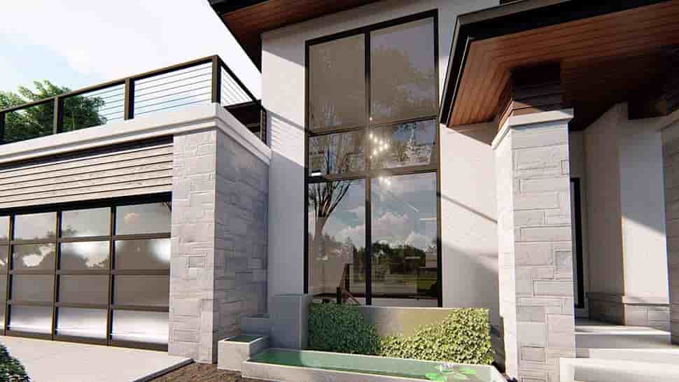 Contemporary, Modern House Plan 44207 with 4 Beds, 3 Baths, 2 Car Garage Picture 3