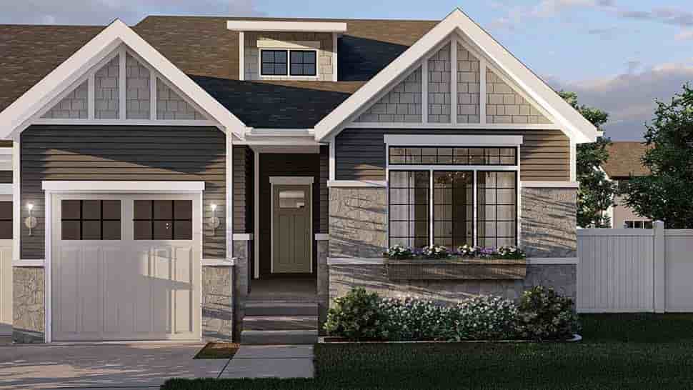 Cottage, Craftsman, Ranch House Plan 44215 with 3 Beds, 2 Baths, 3 Car Garage Picture 2