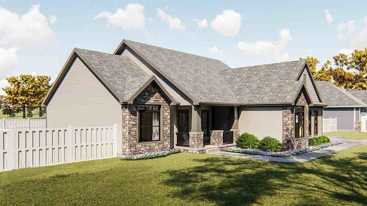 House Plan 44224 Traditional Style with 2070 Sq Ft, 3 Bed, 2 Ba