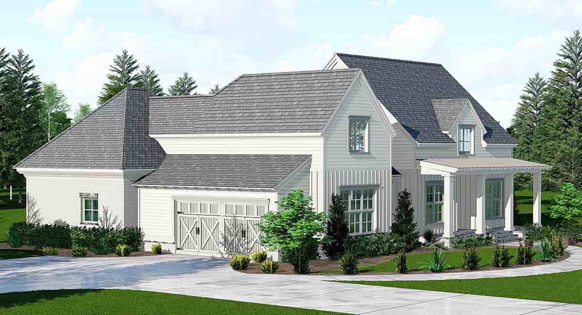 Country, Farmhouse, Southern, Traditional House Plan 44328 with 4 Beds, 3 Baths, 2 Car Garage Picture 2