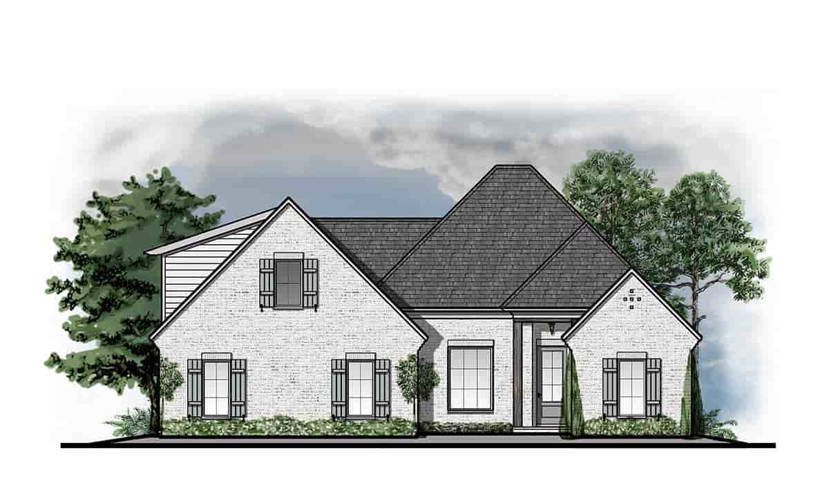Country, European, Farmhouse, Southern, Southwest, Traditional House Plan 44334 with 4 Beds, 3 Baths, 2 Car Garage Picture 1
