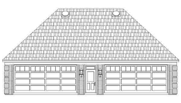 4 Car Garage Apartment Plan 44906 with 1 Beds, 2 Baths Picture 1