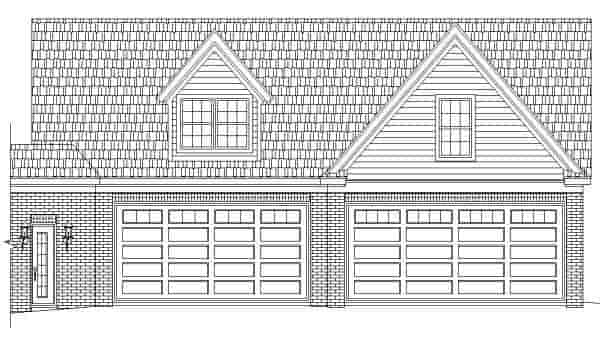 Traditional 6 Car Garage Apartment Plan 44914 with 1 Beds, 2 Baths Picture 1
