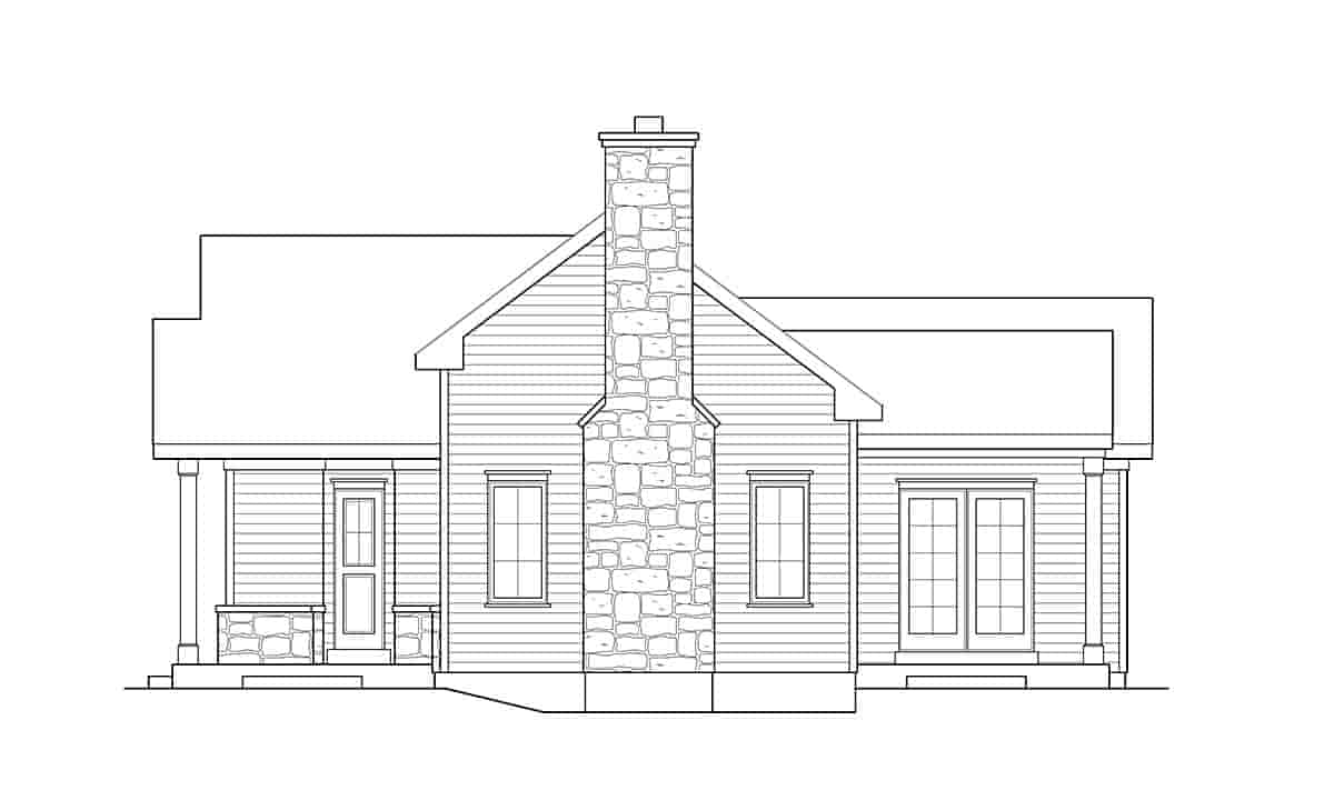 Cabin, Cottage, Country, Ranch, Traditional House Plan 45151 with 1 Beds, 1 Baths Picture 1