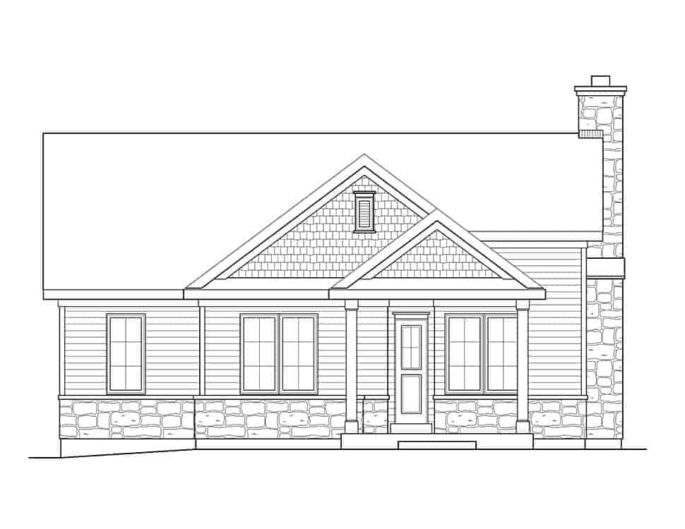 Cabin, Cottage, Country, Ranch, Traditional House Plan 45151 with 1 Beds, 1 Baths Picture 3